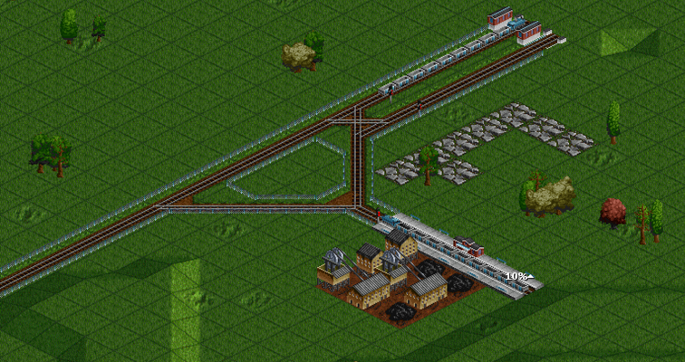 A wye with a station and holding yard